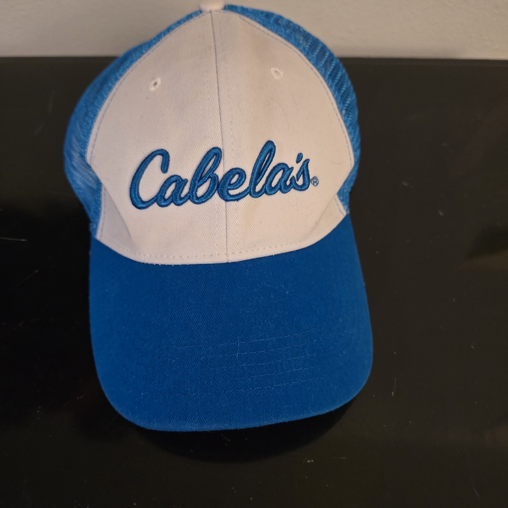 Cabela's Bright Blue & White Mesh Trucker Cap